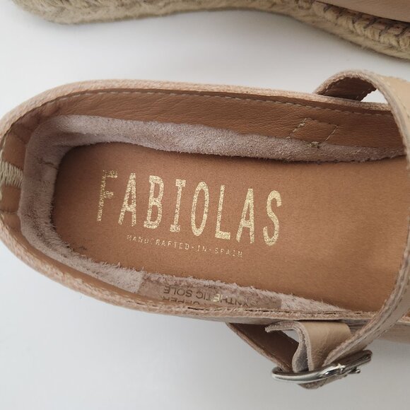 FABIOLAS Made in Spain EU Size 39- US Size 8 Leather Mary Jane Espadrilles - Picture 4 of 7